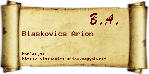 Blaskovics Arion névjegykártya